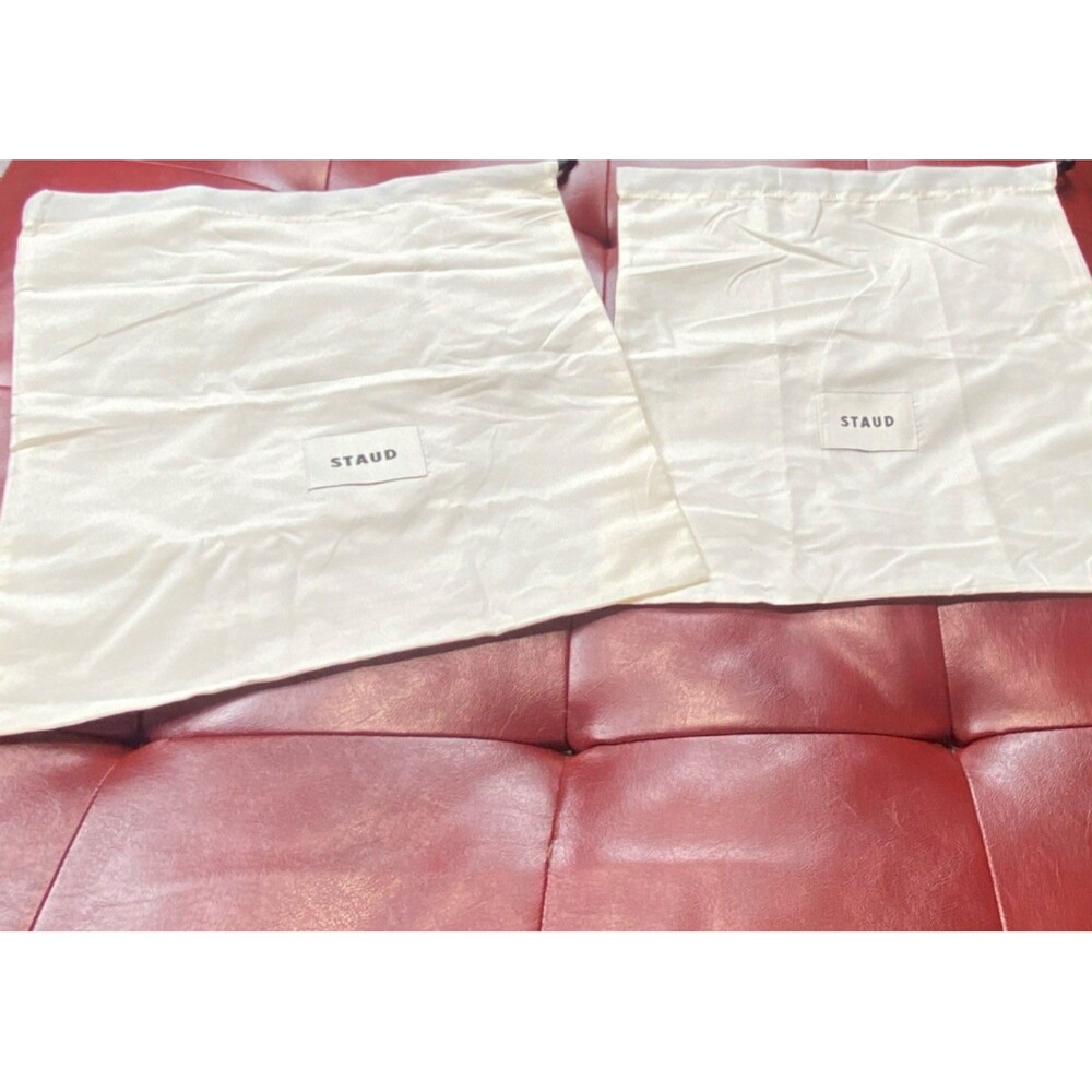 STAUD Ivory Drawstring Dustbag Set Logo Accent Women's 2 Piece